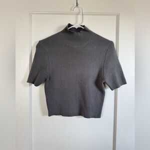 Zara Gray Ribbed Women's Top